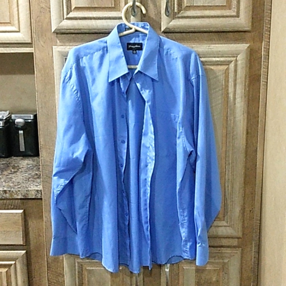 Blue Color George Martin Brand Long Sleeve Button Down Dress Shirt